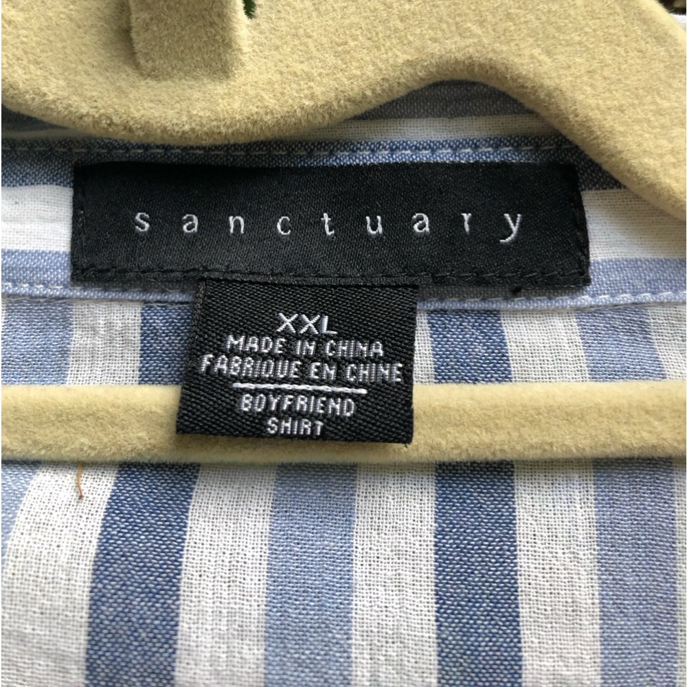 💕*NWT*SANCTUARY BOYFRIEND RELAXED BLUE STRIPED L/S BUTTON DOWN! 🎊 - Picture 6 of 15